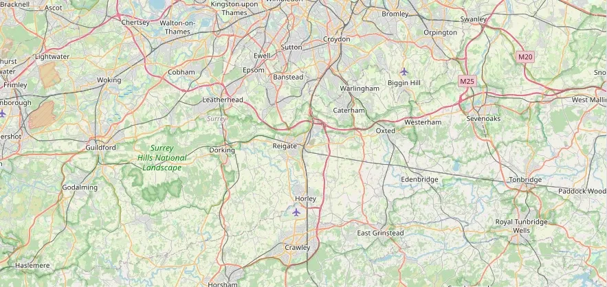 Map of the Redhill area we cover